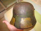 RAREST, SIZE 68 , GERMAN CAMO, WW1 HELMET, C.THIEL & SOEHNE, LUEBECK, RARE MAKER - 13 of 14