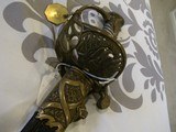 Rare SILVER HILT, Civil War SWORD, Semi Precious GARNET POMMEL CAP sword ,ACID ETCHED BLADE BATTLE SCEAN, UNION ON GRIP - 4 of 15