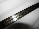 DOUBLE MATCHING ETCHING , IN TREUE FEST, PACK ERNST & SOHNE WELL MARKED, WW1 BAVARIAN ARTILLERY SWORD,ELABORATE WOMEN ETCHING - 6 of 16