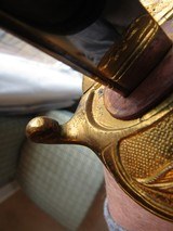 HARD TO FIND 1883 PATTERN OFFICERS SWORD, RARE SIGNED MAKER ,JAPANESE NAVAL PARADE SWORD, RAY SKIN GRIP, GOLD WASHED, MINTYWITH NINE LEAF GUARD - 9 of 15