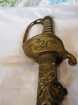 HARD TO FIND 1883 PATTERN OFFICERS SWORD, RARE SIGNED MAKER ,JAPANESE NAVAL PARADE SWORD, RAY SKIN GRIP, GOLD WASHED, MINTYWITH NINE LEAF GUARD - 14 of 15