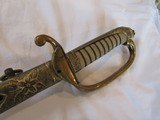 HARD TO FIND 1883 PATTERN OFFICERS SWORD, RARE SIGNED MAKER ,JAPANESE NAVAL PARADE SWORD, RAY SKIN GRIP, GOLD WASHED, MINTYWITH NINE LEAF GUARD - 13 of 15