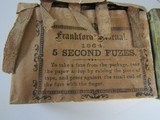 1864 FRANFORD ARSENAL, 10 SECOND AND 5 SECOND CANNON FUSE IN ORIGINAL PACKAGES - 3 of 8