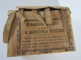 1864 FRANFORD ARSENAL, 10 SECOND AND 5 SECOND CANNON FUSE IN ORIGINAL PACKAGES - 7 of 8