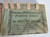 1864 FRANFORD ARSENAL, 10 SECOND AND 5 SECOND CANNON FUSE IN ORIGINAL PACKAGES - 2 of 8