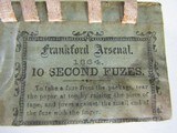 1864 FRANFORD ARSENAL, 10 SECOND AND 5 SECOND CANNON FUSE IN ORIGINAL PACKAGES - 6 of 8