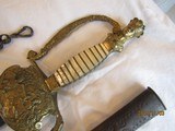 1812 INFANTRY belt ,two piece ,rare Indian Princess Head sword,pearl grips, blue & gold washed, Both in above good condition - 4 of 15