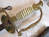 1812 INFANTRY belt ,two piece ,rare Indian Princess Head sword,pearl grips, blue & gold washed, Both in above good condition - 5 of 15