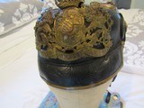 Rare Bavarian WW1 Officers Helmet ,Cockades, Shilled Chin Strap,Bavarian front plate, Minty liner, hard to find in this shape - 6 of 12