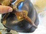 Rare Bavarian WW1 Officers Helmet ,Cockades, Shilled Chin Strap,Bavarian front plate, Minty liner, hard to find in this shape - 11 of 12