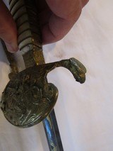 Minty 1820-30 Militia PREAL HANDELED PRINCESS HEAD SWORD ,BLUED GOLD WASHEDSEMINOLE INDIAN,20 STARS,GOLD WASHED - 12 of 15