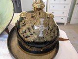 Rarer WW1 BAVARIAN PICKLEHAUBE OFFICERS MODEL ,& CARRYING CASE,COMPLETE, SHILLS,CHIN STRAP , SILK LINER, COCKADES - 2 of 13