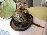 Rarer WW1 BAVARIAN PICKLEHAUBE OFFICERS MODEL ,& CARRYING CASE,COMPLETE, SHILLS,CHIN STRAP , SILK LINER, COCKADES - 4 of 13