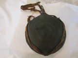 original marked 1863 horstmann civil war canteen , original blue wool covering , stopper, chain, and ribbon sling ,complete