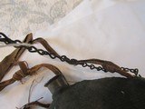 Original MARKED 1863 Horstmann CIVIL WAR CANTEEN , ORIGINAL BLUE WOOL COVERING , STOPPER, CHAIN, AND RIBBON SLING ,COMPLETE - 3 of 9