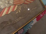 Rare 24 Star Silk Japanese hand embroidered, EAGLE, Metallic thread, American flags & shield, 21 X 20''inches framed - 8 of 12