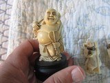 NETSUKE ,collection of nine, mostly figures of good fortune, two signed - 2 of 15