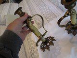Set of WW1 ruby eyed
, Ivory Navy sword handled German candle stick holders, very ornate - 4 of 14