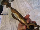 Set of WW1 ruby eyed
, Ivory Navy sword handled German candle stick holders, very ornate - 13 of 14