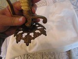 Set of WW1 ruby eyed
, Ivory Navy sword handled German candle stick holders, very ornate - 12 of 14