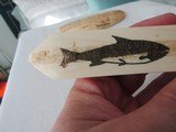 TWO INUIT CARVED WALRUS TUSK CRIBBAGE BOARDS, HUNT SCEANS ,SEAL ,POLAR BEAR,HUSKEY - 11 of 15