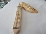 TWO INUIT CARVED WALRUS TUSK CRIBBAGE BOARDS, HUNT SCEANS ,SEAL ,POLAR BEAR,HUSKEY - 14 of 15