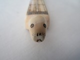 TWO INUIT CARVED WALRUS TUSK CRIBBAGE BOARDS, HUNT SCEANS ,SEAL ,POLAR BEAR,HUSKEY - 8 of 15