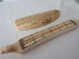 TWO INUIT CARVED WALRUS TUSK CRIBBAGE BOARDS, HUNT SCEANS ,SEAL ,POLAR BEAR,HUSKEY - 13 of 15