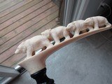 Japanese signed bear family, Ivory walking cane - 3 of 11