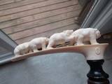Japanese signed bear family, Ivory walking cane - 1 of 11