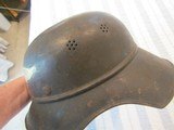 Original Luftschutz Helmet 38/28
model 1938 Beaded Gladiator Helmet, with distribution label ,section 8, has most of the liner & chin strap,95 %paint - 3 of 7