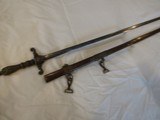 SUPER RARE MODEL 1840 MEDICAL STAFF OFFICERS SWORD,KLINGENTAL ,COULAUX & CIE, SWORD & SCABBARD ,WITH ORIGINAL HANGERS, CIVIL WAR ERA - 3 of 15