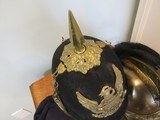 Model 1881 Artillery
Spiked Helmet , Ridabock & Co.NEW YORK, INK STAMPED INSPECTED 1902. N.G.N.Y., MINTY, ORIGINAL CHAIN AND LEATHER CHIN STRAP - 10 of 10