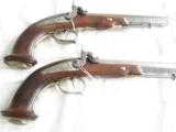 A PAIR OF BELGIAN DUELING PISTOLS - 1 of 15