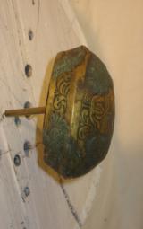 Fancy Engraved Antique Brass Powder Flask - 3 of 5