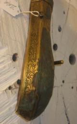 Fancy Engraved Antique Brass Powder Flask - 4 of 5