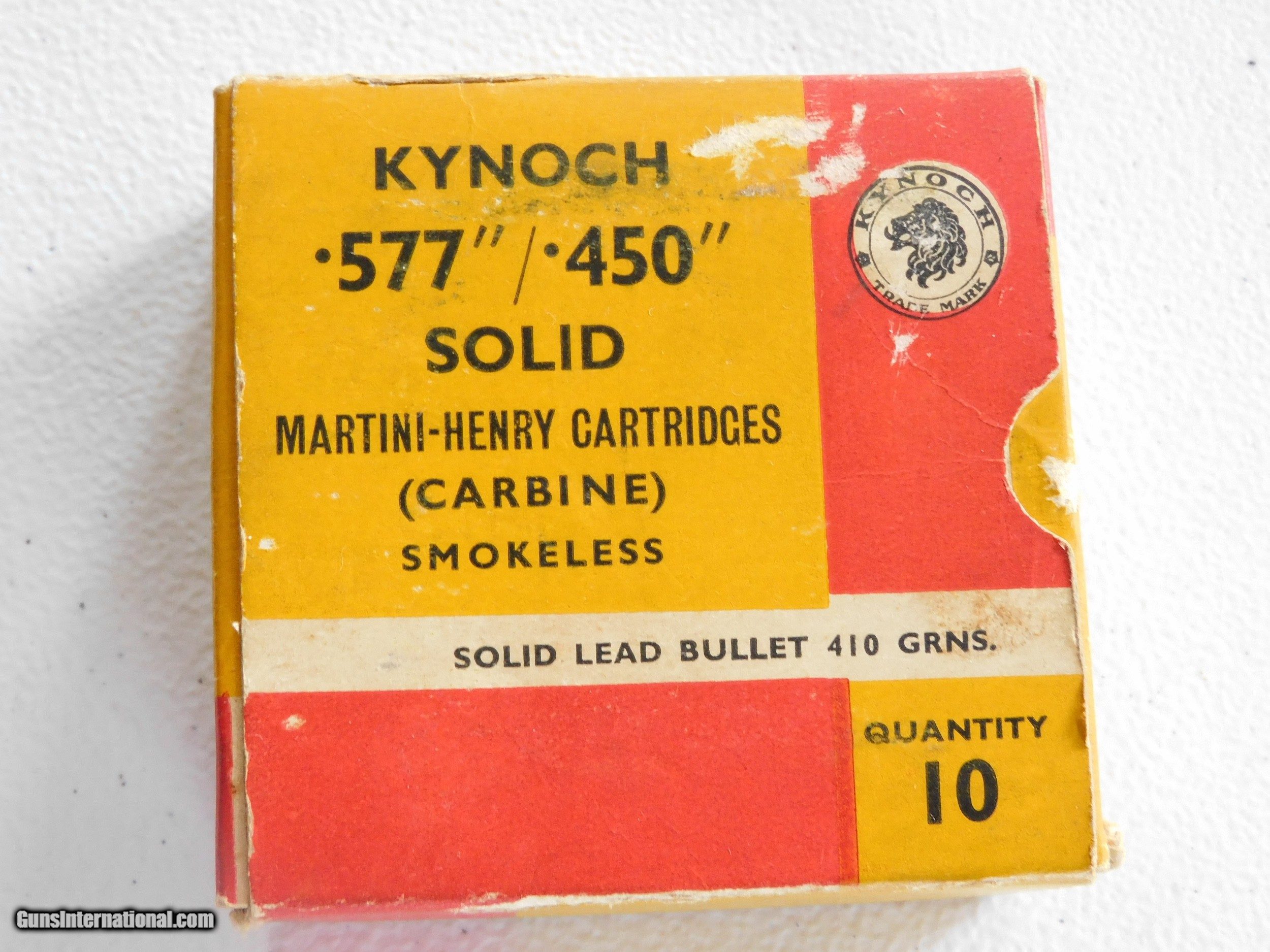 577-450 Martini Henry Kynoch For Sale