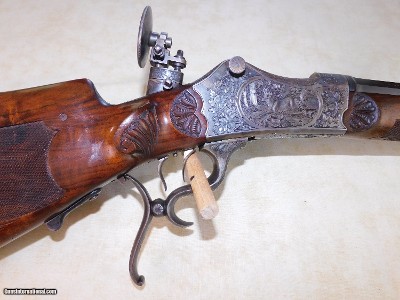 C. Stiegele Engraved German Schuetzen Rifle