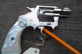 Colt 22 Bankers Special Nickel 95% RARE Pre War Revolver Pearl Grips - 6 of 15
