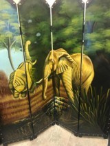 Four Wooden Panel Elephant Room Divider - 3 of 3