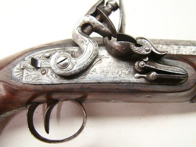 English Andrews Matching Flintlock Dueling Pistols - Image 4 of 8