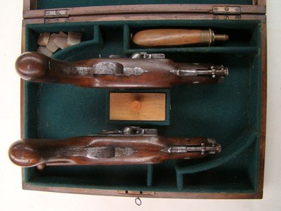 English Andrews Matching Flintlock Dueling Pistols - Image 2 of 8