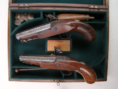 English Andrews Matching Flintlock Dueling Pistols - Image 3 of 8