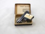 Colt Model 1908 25 A.C.P. Blued With Ivory Grips and Box - 1 of 10