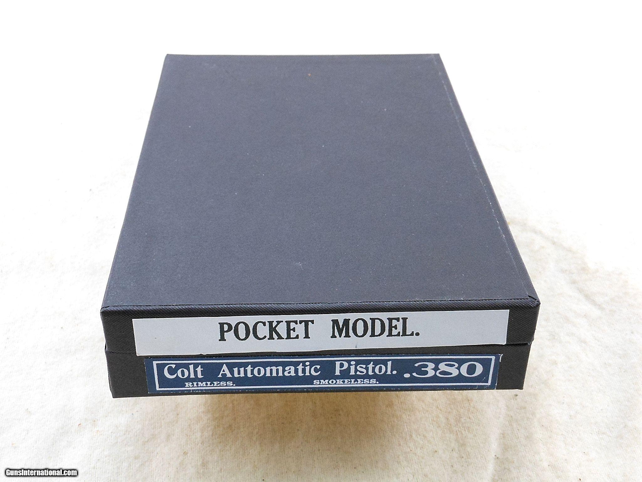 Colt Model 1908 Hammerless 380 A.C.P. With Reproduction Box And Papers ...