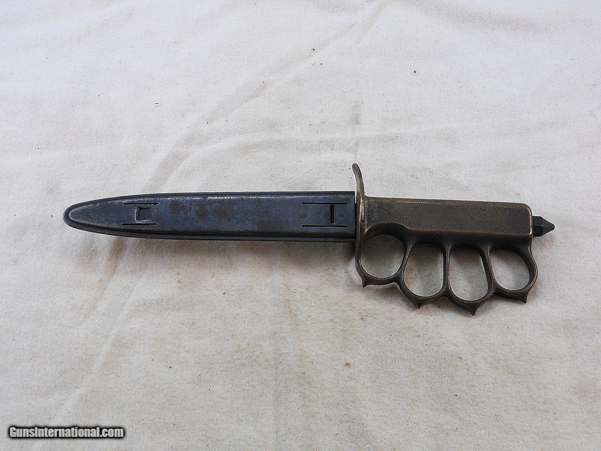 World War One Model Of 1918 Trench Knife With Brass Knuckle Guard