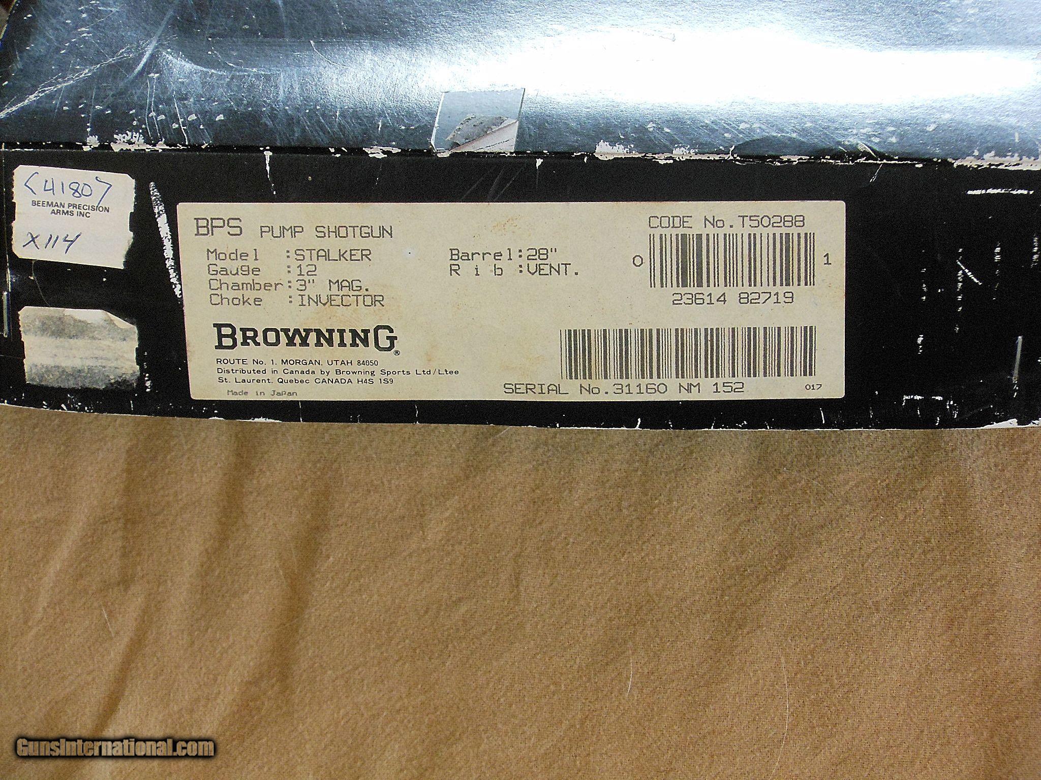 Browning Model BPS Stalker 12 Gauge 3 Inch Chamber New With Box