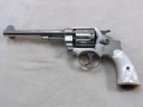 Smith & Wesson 44 Hand Ejector Nickle Plated With Pearl Grips And Factory Letter - 4 of 19