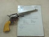 Colt Single Action Army 45 1881 Production With Factory Letter And One Piece Ivory Grips - 2 of 18