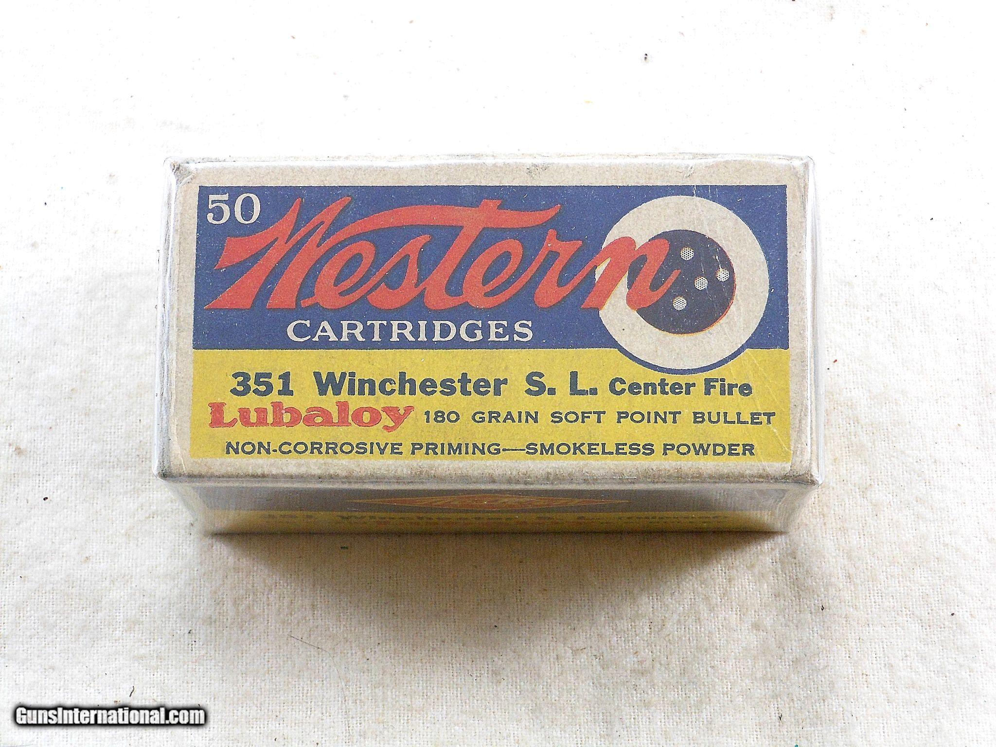 Western Cartridge Co. 351 Winchester Self Loading In Bullseye Box